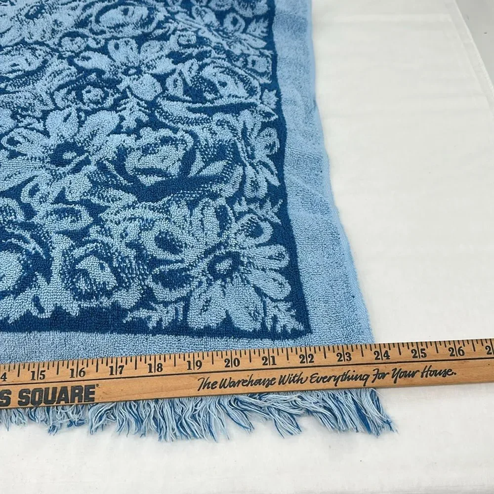 Surety Deluxe Towel Set Vintage Cotton USA Bath Towel Washcloth Blue Floral